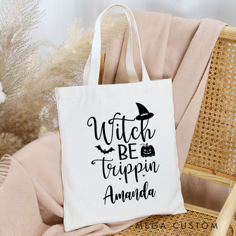 Personalized Witch be Trippin Tote Bag Gift for Traveling Lovers Halloween Gift for Travel Lover