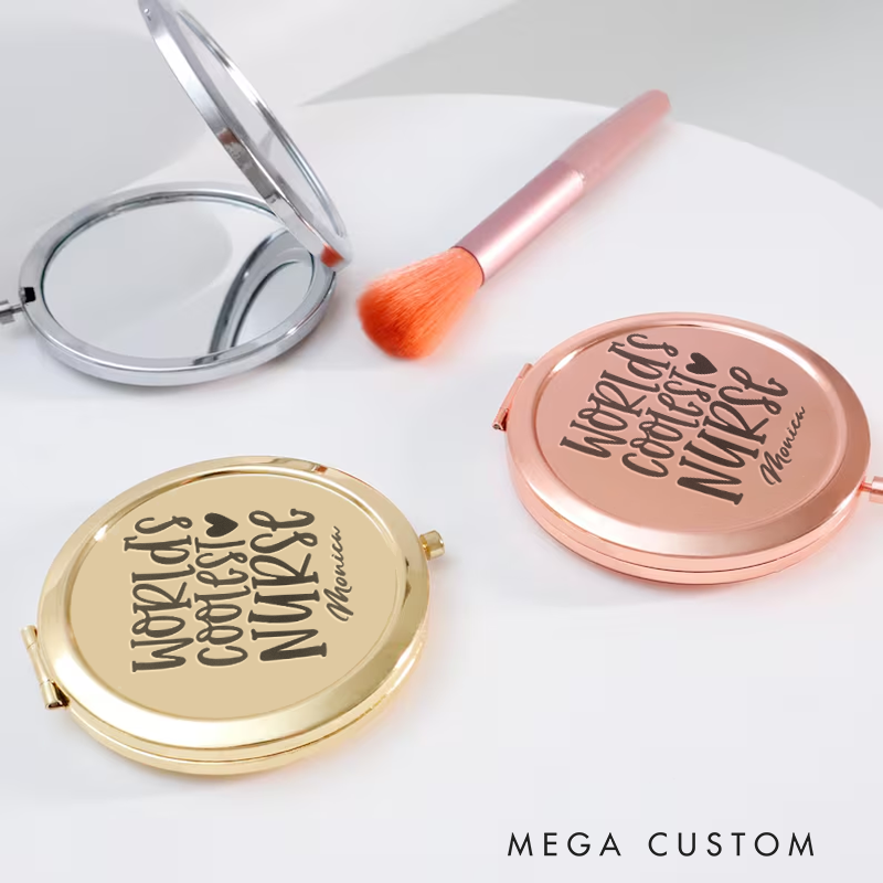 Personalized Nurse Compact Mirror Engraved Compact Mirror Pocket Mirror For Her Nurse Appreciation Gift 