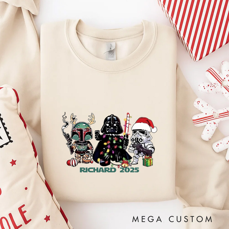 Personalized Christmas Galaxy Sweatshirt Star Holiday Fantasy Nerdy Geek Crewneck Christmas Gift