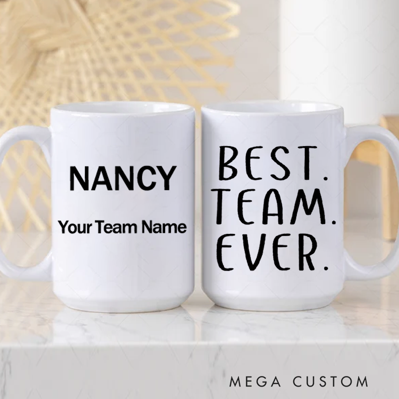 Personalized Office Worker Mug Gift Best Team Ever Mug Appreciation Gift for Coworkers