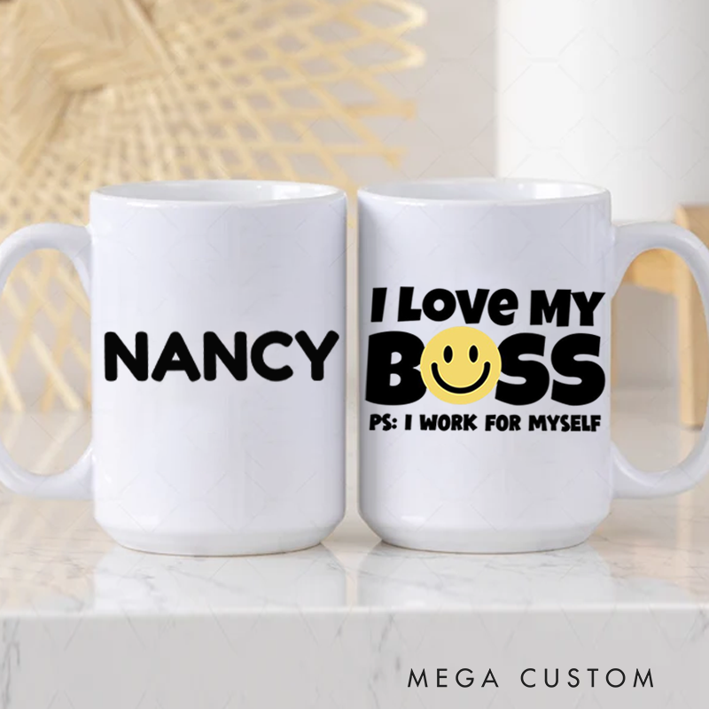 Personalized Office Worker Mug Gift I Love My Boss Mug Appreciation Gift for Coworkers