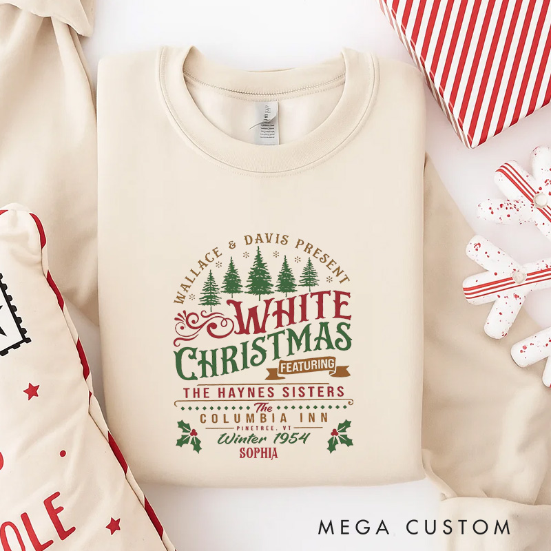 Personalized Snowy Christmas Movie Classic Sweatshirt Vintage Holiday Movies Crewneck Family Movie Shirt