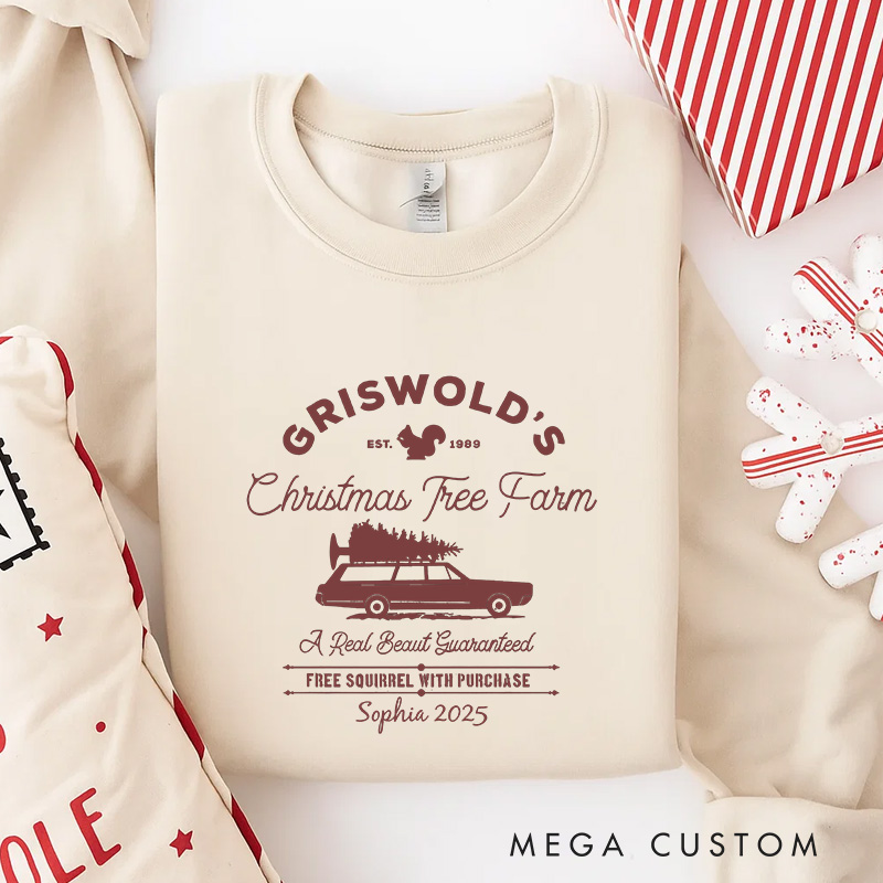 Personalized Christmas Tree Farm Classic Sweatshirt Christmas Film Crewneck Movie Holiday Shirt