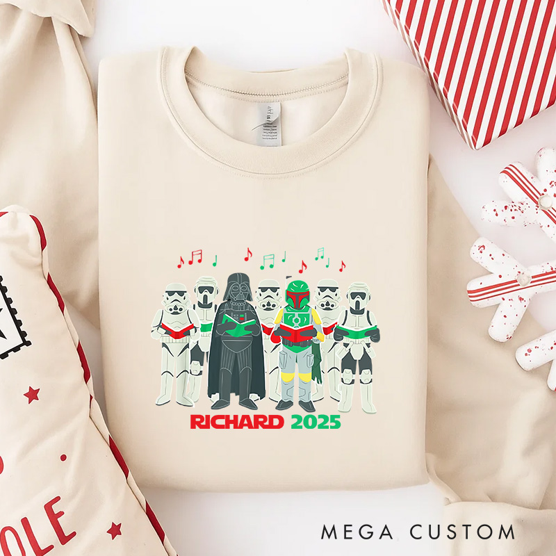 Personalized Star Choir Christmas Classic Sweatshirt Galaxy War Film Crewneck Movie Holiday Shirt