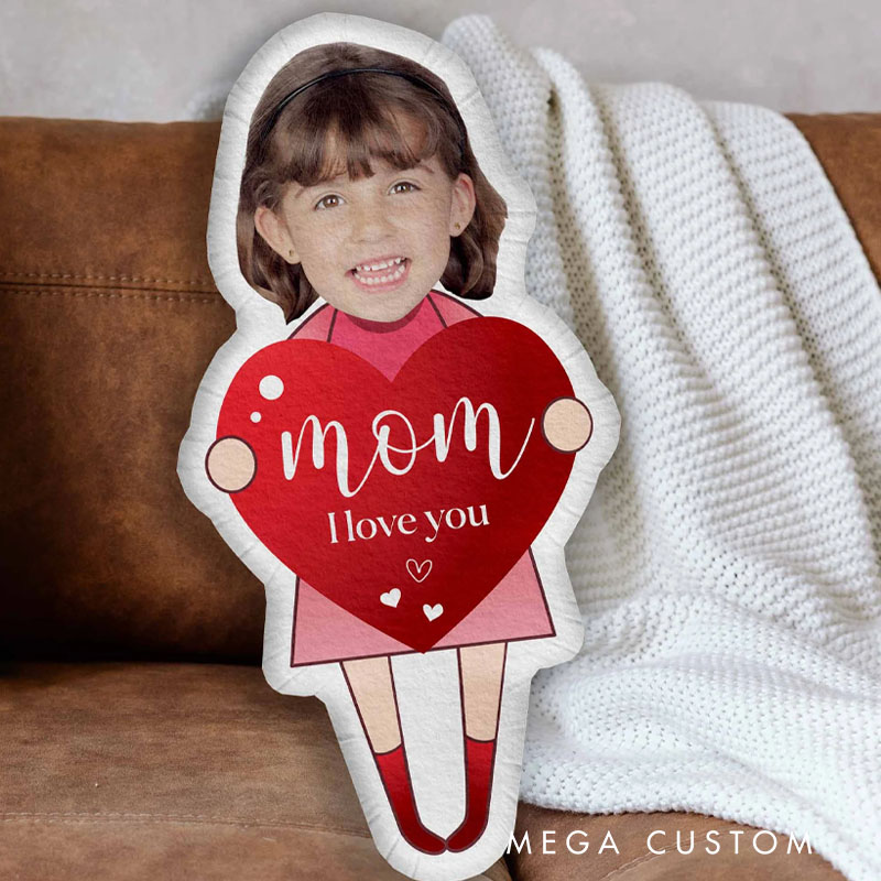 Personalized Baby Face Love Mom Pillows Heartwarming Gift to Celebrate Mom
