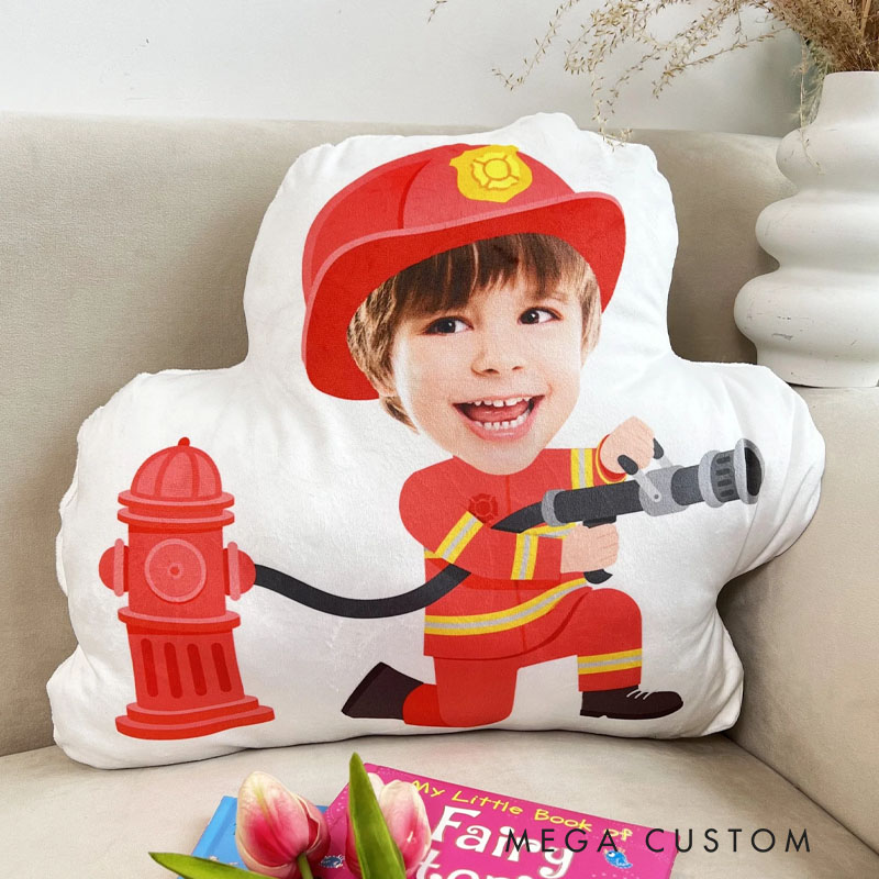 Personalized Baby Firefighter Adventure Pillows Exciting Heroic Fun with Custom Photo Feature