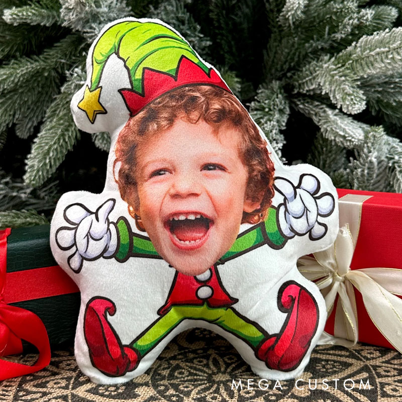Personalized Photo Custom Shaped Pillow Custom Face Kid Christmas
