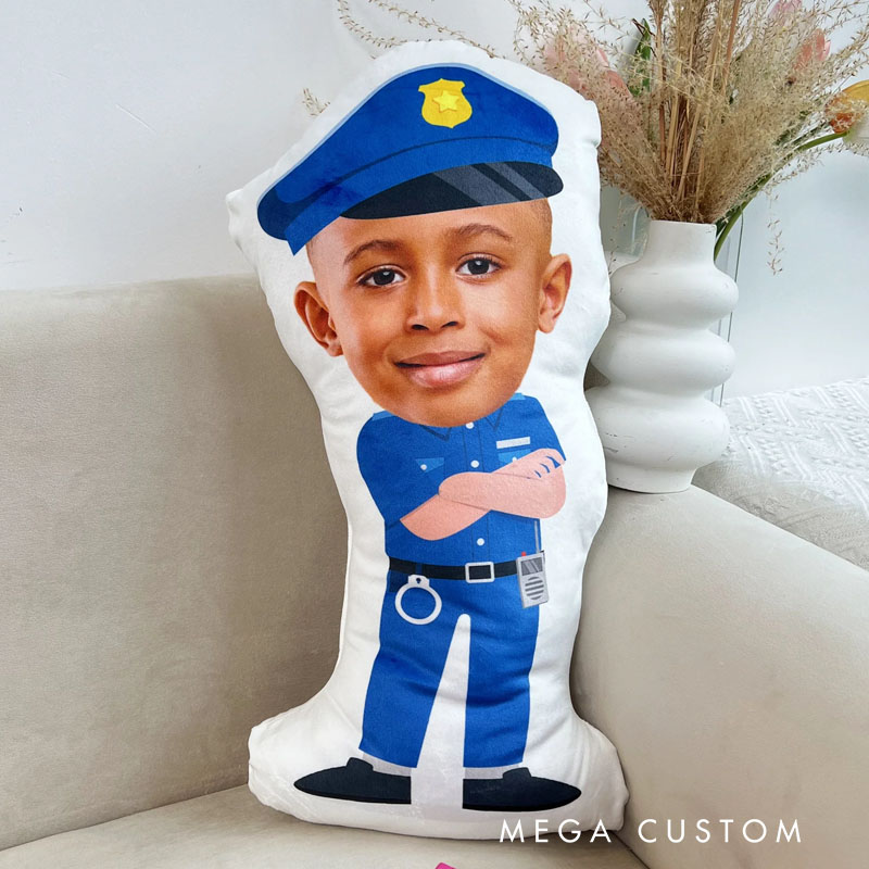  Personalized Photo Custom Shaped Pillow Police Kids Dream Jobs Sons Daughters
