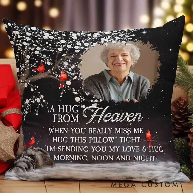 Personalized Hugs from Heaven Pillow Memorial pillow Grief Sympathy Gifts Bereavement Pillow for Loss of Grandmother Remembrance Memory Gift