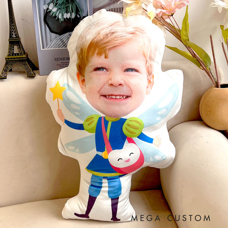  Personalized Photo Custom Shaped Pillow Adorable Kids Wear Tooth Fairy Costume Funny Gift