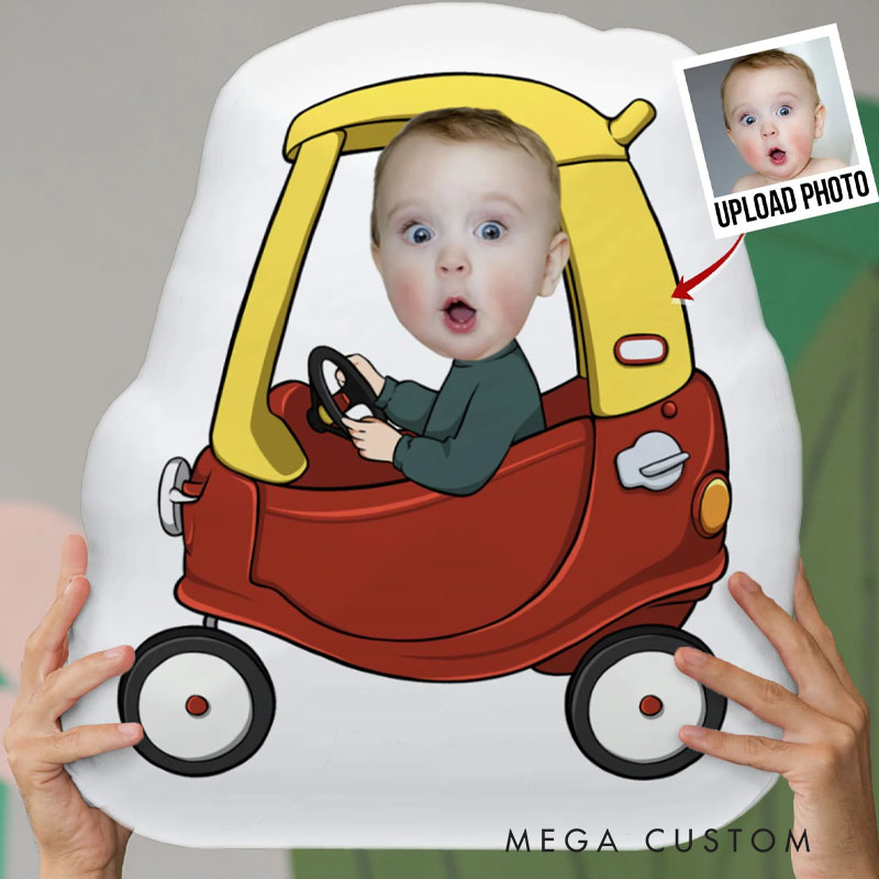 Personalized Photo Custom Shaped Pillow Baby In Car Funny Baby Gift