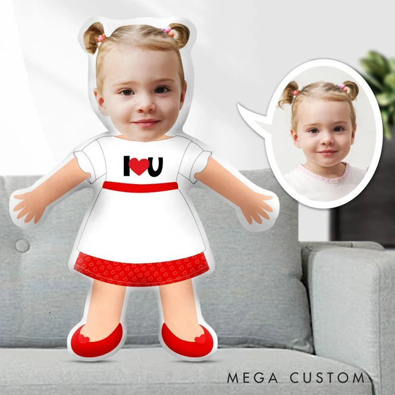 Personalized Love Message Pillows Heartfelt Expressions with Custom Photo and Charming Outfit