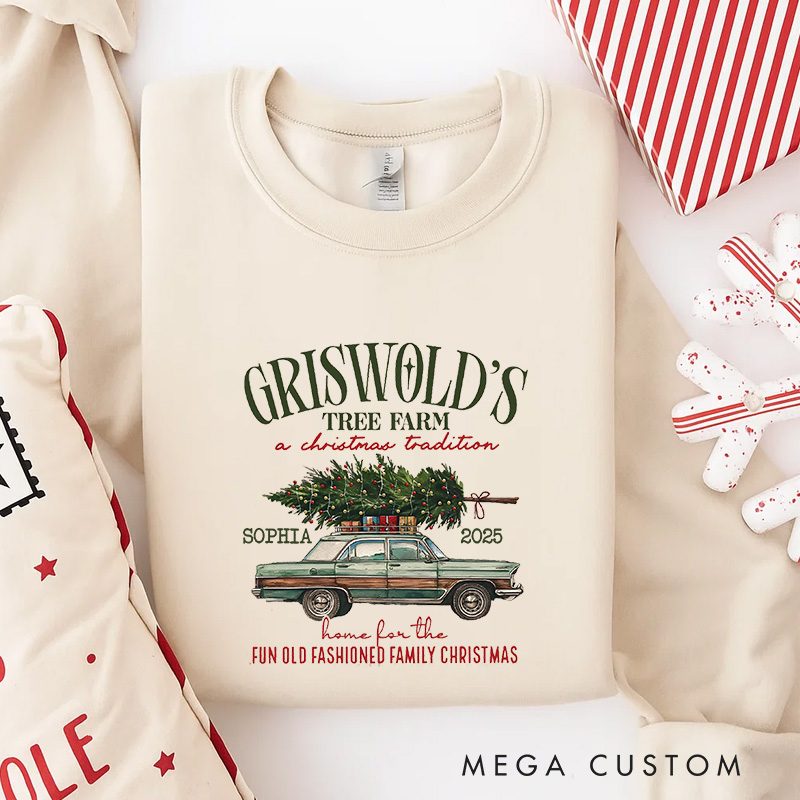Personalized Traditional Tree Farm Christmas Movies Classic Sweatshirt Christmas Film Crewneck Movie Holiday Shirt