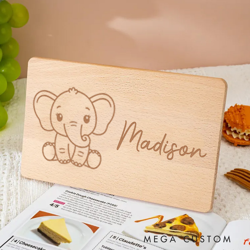 Personalized Engraved Animal Wooden Breakfast Board Holiday Gifts