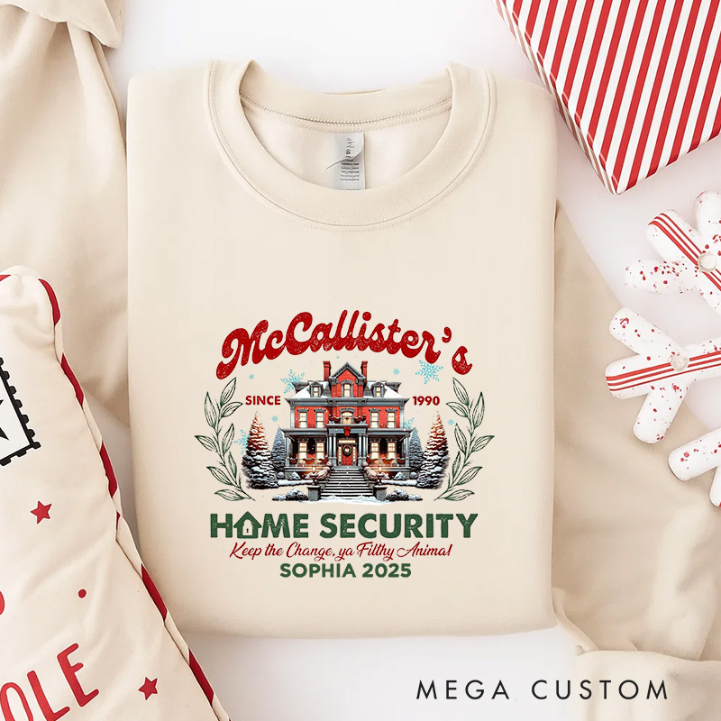 Personalized Home Security Christmas Movies Classic Sweatshirt Christmas Film Crewneck Movie Holiday Shirt