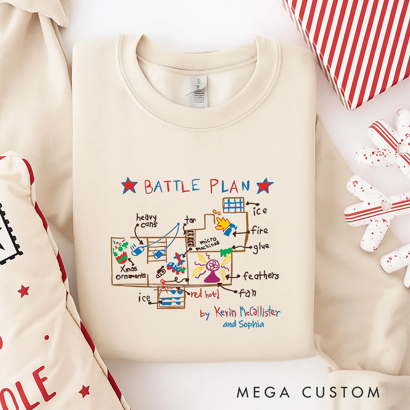 Personalized Battle Plan Christmas Movies Classic Sweatshirt Christmas Film Crewneck Movie Holiday Shirt