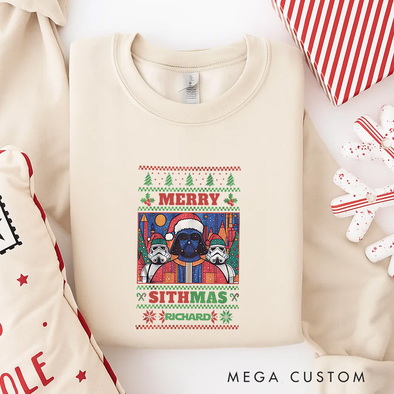 Personalized Sithmas Be with You Christmas Classic Sweatshirt Galaxy War Film Crewneck Movie Holiday Shirt