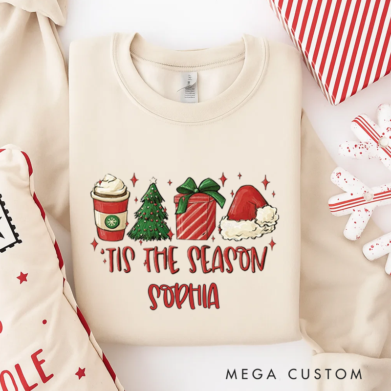 Personalized Classic Sweatshirts Christmas Tis the Season Sweatshirt