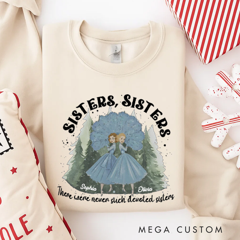 Personalized Classic Sweatshirts Vintage White Movie Christmas Sweatshirt Haynes Sisters Sweatshirt Christmas Song Sweatshirt