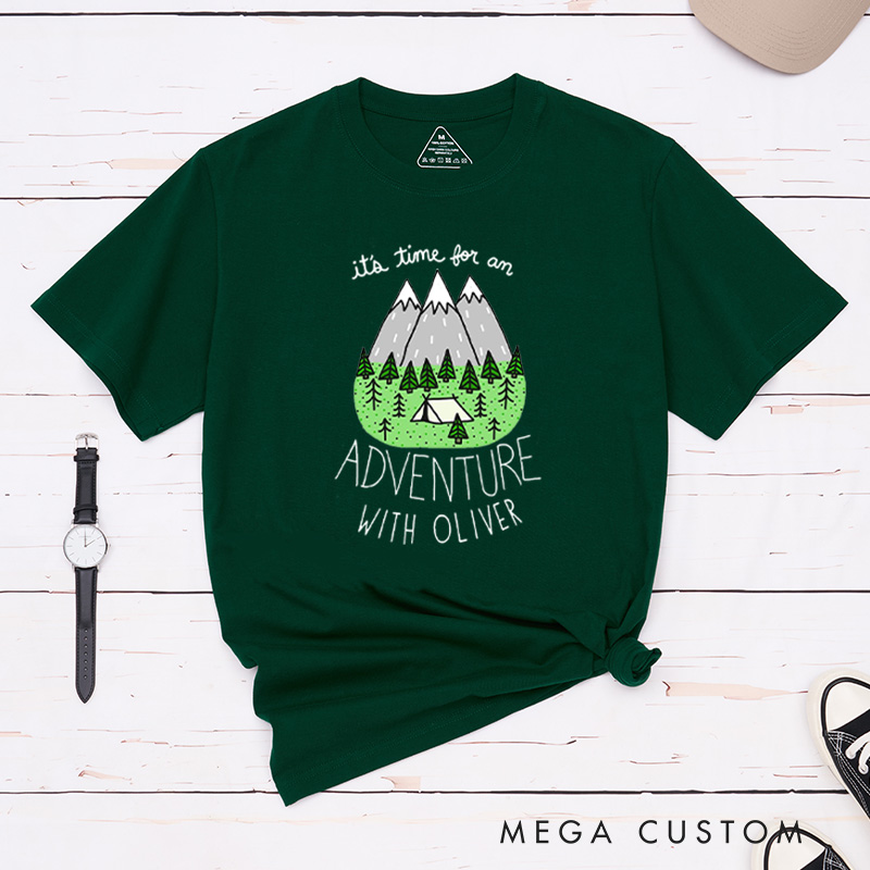 Personalized Mountain T-Shirt Camping Adventure T-Shirt for Nature Travelers Outdoors Lover Gift