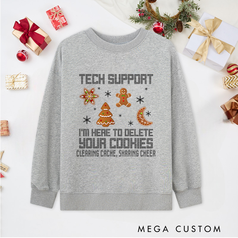 Personalized Funny Christmas Tech Support Classic Sweatshirts Computer Programmer Lovers Sweatshirts Christmas Gift for Geek
