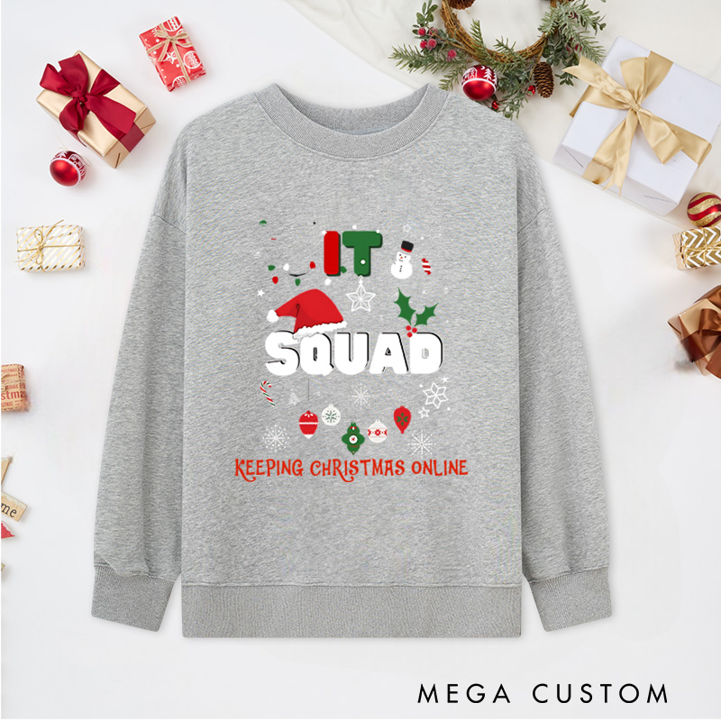 Personalized It Squad Christmas Sweatshirts Tech Teams Sweatshirts Computer Technology Lovers Sweatshirts Christmas Gift for Geek Nerd