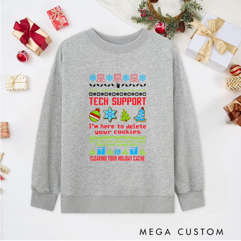Personalized Tech Support Christmas Classic Sweatshirts Programmer Computer Technology Lovers Sweatshirts Christmas Gift for Geek 
