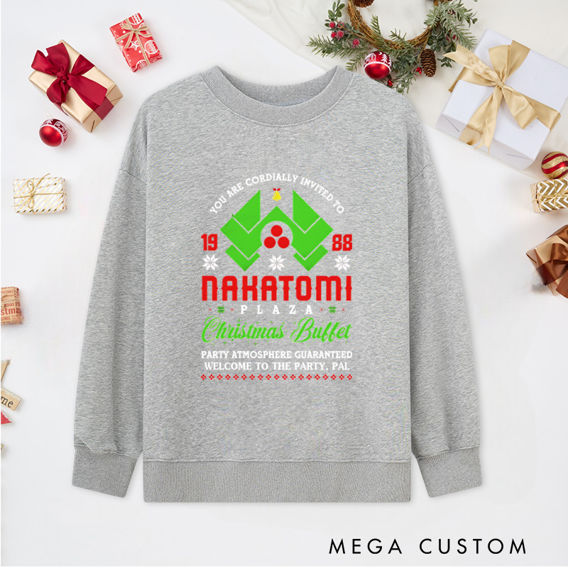 Personalized Christmas Buffet Classic Sweatshirts Retro Movie Enthusiasts Sweatshirts Christmas Gift for Geek