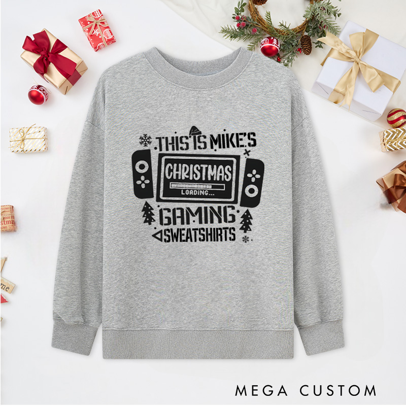 Personalized Christmas Gaming Classic Sweatshirts Game Enthusiasts Sweatshirts Christmas Gift for Geek Nerd