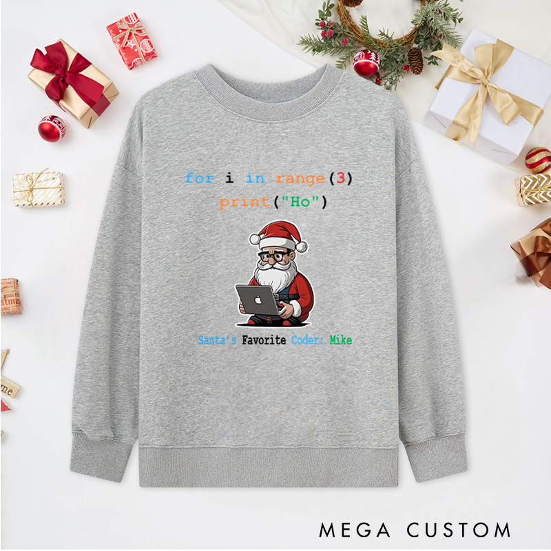Personalized Code like Santa Christmas Sweatshirts Programmer Computer Technology Lover Sweatshirts Christmas Gift for Geek 