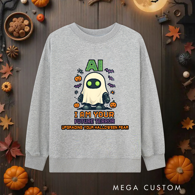 Personalized AI I am Your Future Terror Classic Sweatshirts Technology Enthusiasts Halloween Sweatshirts Gift for Geek Nerd