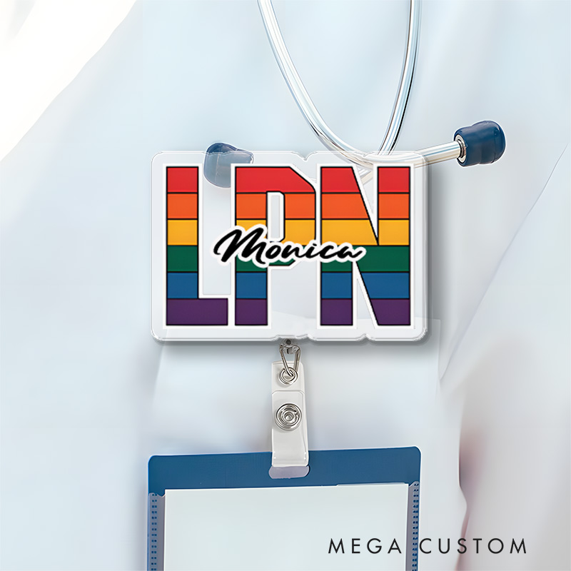 Personalized Nurse Badge Reel Customized LPN Nurse Design Badge Holder Nurse Badge Staff Reel Gift 