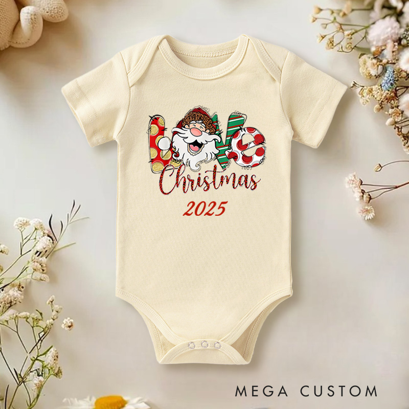 Personalized Love Christmas Baby Onesie Perfect for Celebrating the Holiday Spirit with Festive Cheer Baby Onesie