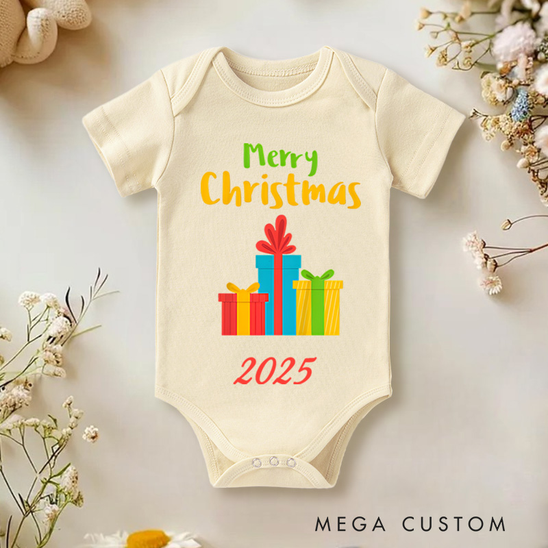 Personalized Merry Christmas Gifts Baby Onesie Perfect for Adding Fun and Joy to Holiday Celebrations Baby Onesie