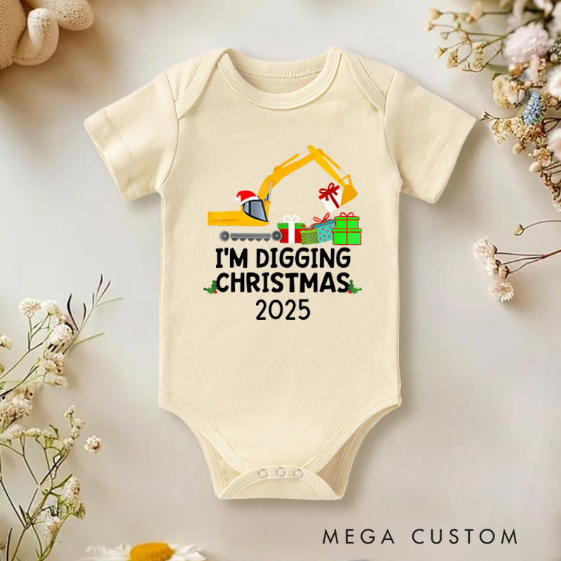 Personalized I’m Digging Christmas Baby Onesie Perfect for Adding Playful Fun to Holiday Celebrations Baby Onesie