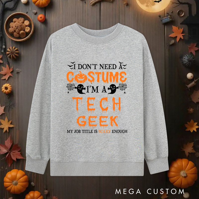 Personalized Geek Halloween Classic Sweatshirts Technology Lover Sweatshirts Halloween Gift for Geek Nerd
