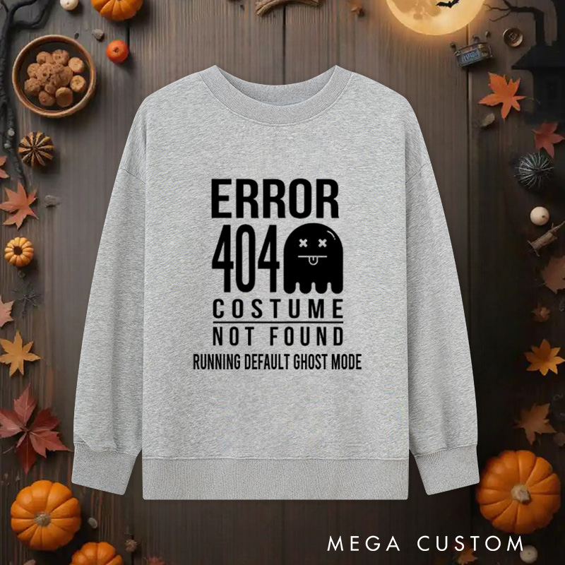 Personalized Computer Error 404 Sweatshirts Programmer Technology Lovers Sweatshirts Halloween Gift for Geek Nerd