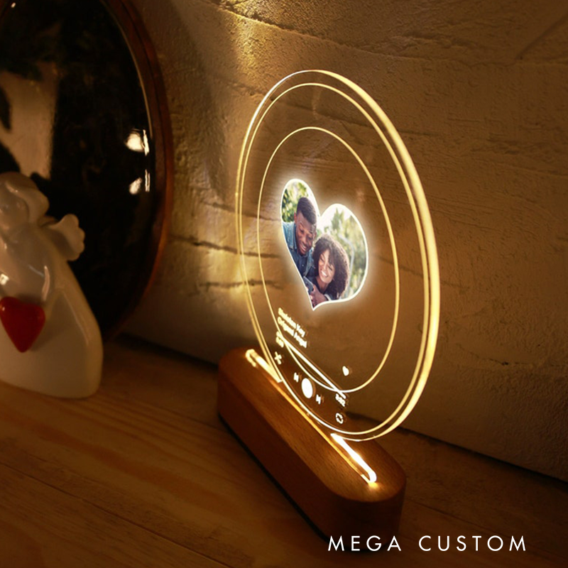 Personalize Gift with Photo Light Custom Light Up Picture Song Plaque