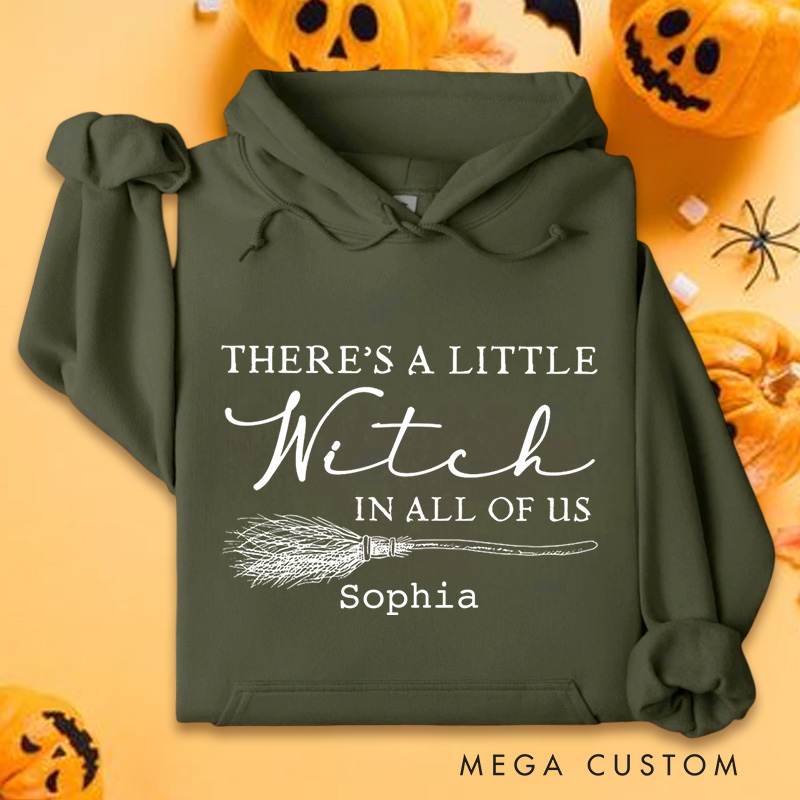 Personalized There's a Little Witch in All of Us Magical Halloween Quote Hoodies