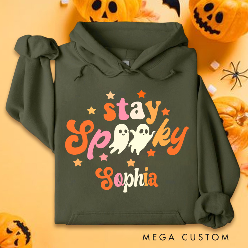 Personalized Stay Spooky with Starry Highlights for Unique and Fun Halloween Hoodies