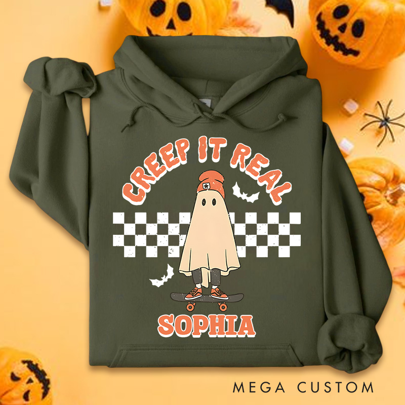 Personalized Creep It Real Ghost with Retro Vibes for Trendy and Cool Hoodies