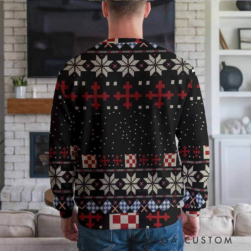 Personalized Dirt Bike Custom textUgly Christmas Sweater Perfect Holiday Gift for Motocross Enthusiasts