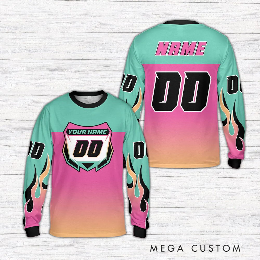 Personalized Motocross Racing Jersey Personalized Off-Road Mesh Knit Shirt for Riders Gift