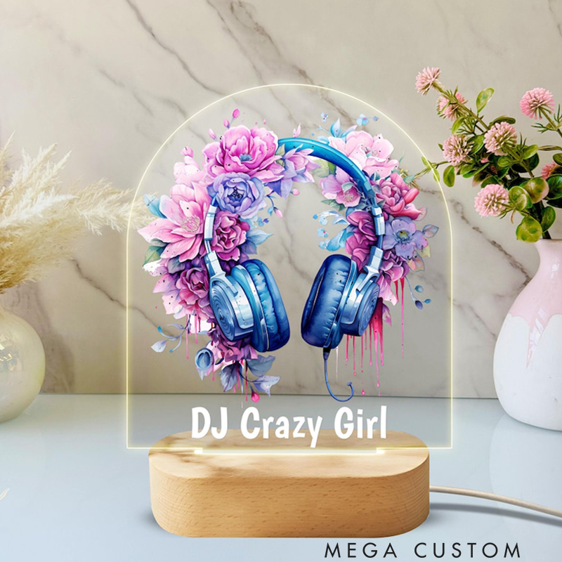 Personalized DJ Night Light Custom LED Lamp for Music Lovers Perfect Gift for DJs Unique Room Decor