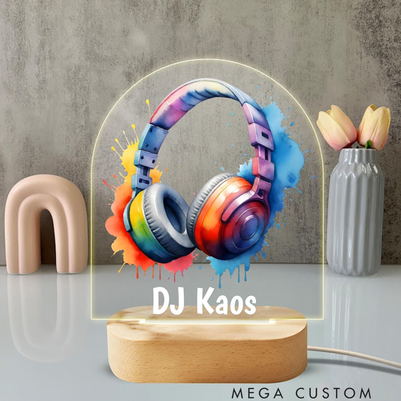 Personalized DJ Night Light Custom LED Lamp for Music Lovers Perfect Gift for DJs Unique Room Decor