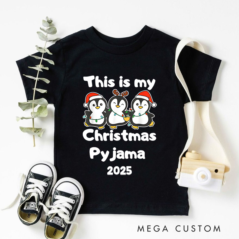 Personalized Christmas Pajama with Cute Characters Christmas Kids T-Shirt