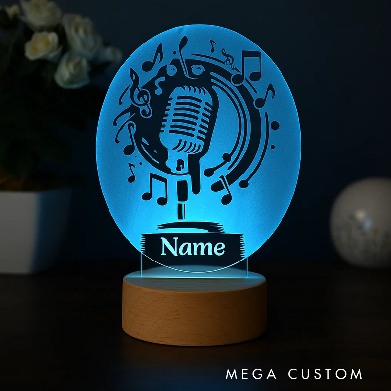 Personalized LED Lamp for Singers Perfect Musician Gift Idea Night Light for Music Lovers