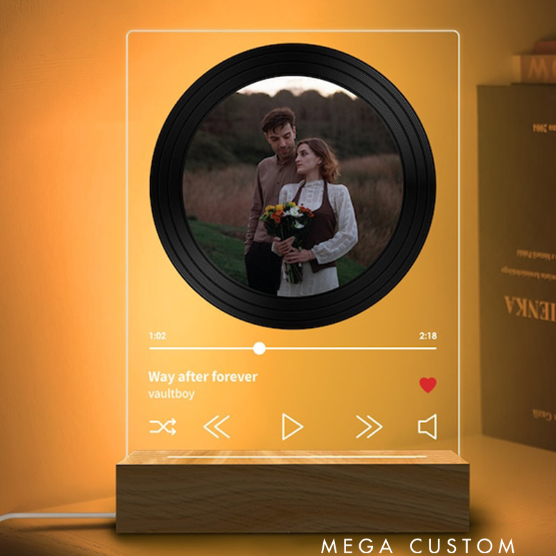 Personalized Song Plaque Night Light Custom Night Light Gifts Acrylic Music Plaque