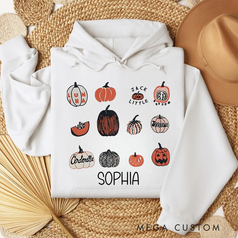 Personalized Charming Pumpkin Patch Collection for Cozy Autumn Hoodies