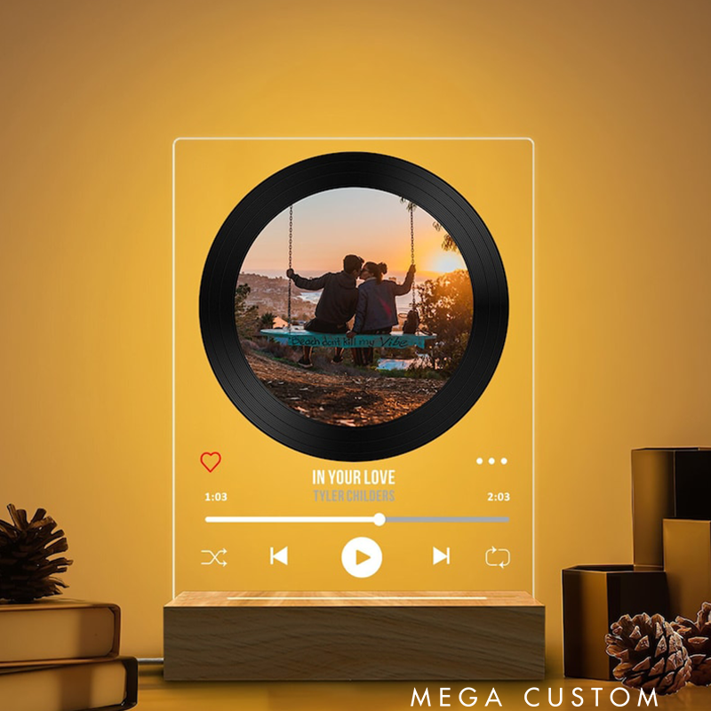 Personalized Picture Acrylic Song Plaque Custom Music Album Cover LED Night Light